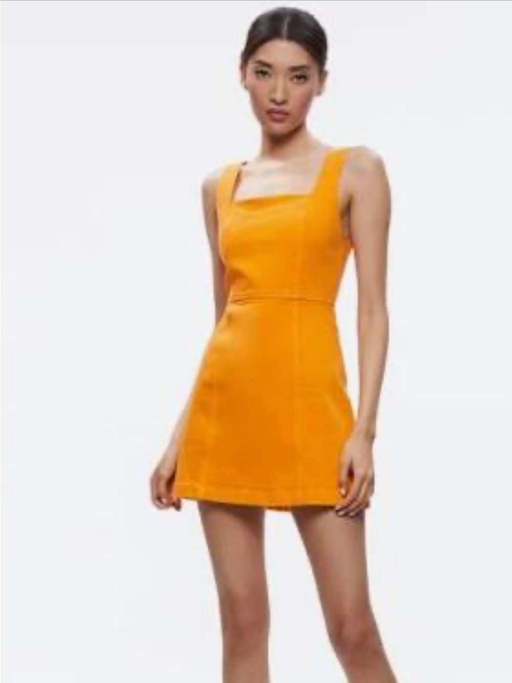 Alice + Olivia RAMSEY SQUARE NECK A-LINE MINI DRESS